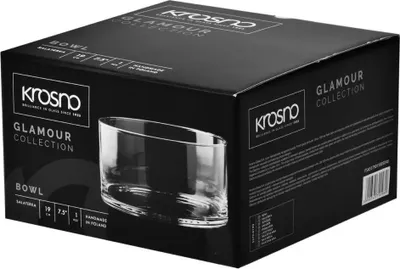 A black product box for a KROSNO Glamour Salatschüssel.