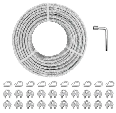 Imagen del producto de Omgoods - Cable de acero de 30 metros para sistemas de tensión, con revestimiento de PVC