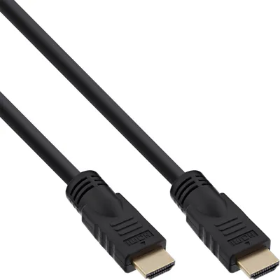 Image de InLine® 17505P Câble HDMI, HDMI High Speed avec Ethernet, Premium, prise/prise, noir/or, 5m