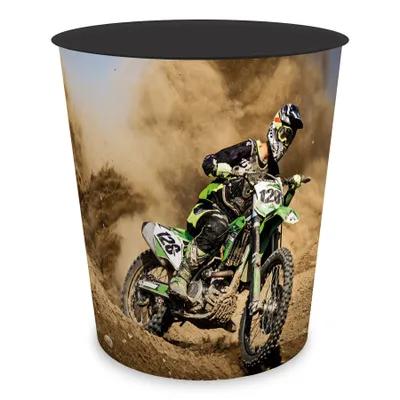 Produktbild von itenga Papierkorb für Kinder - Motiv Motocross  - ca. 11 Liter