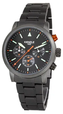 Produktbild von Kienzle Flieger Quarz Chronograph Armbanduhr Saphirglas 39 mm Schwarz