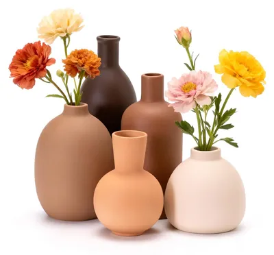 Vasen-Set aus Keramik, 5-teilig, Landhausstil, Dekoration