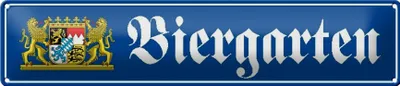 Produktbild von Blechschild Hinweis Biergarten , 46 x 10 cm, Blechschilder Spruch Getränk, Alkohol, Bier
