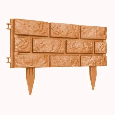 Immagine prodotto di Muro di cinta Muro di mattoni Recinzione in plastica Confine L 220 cm h 19cm Palizzata da giardino in terracotta Bordatura dell'aiuola