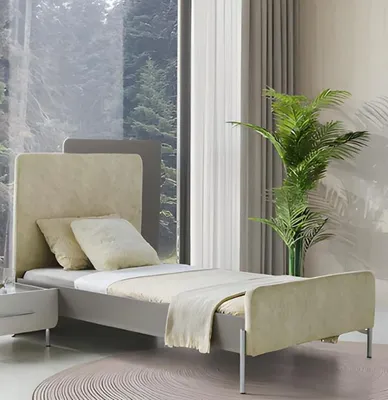 Obrázek produktu pro Postel Čalouněné čelo Minimalistický design Stylový dětský pokoj