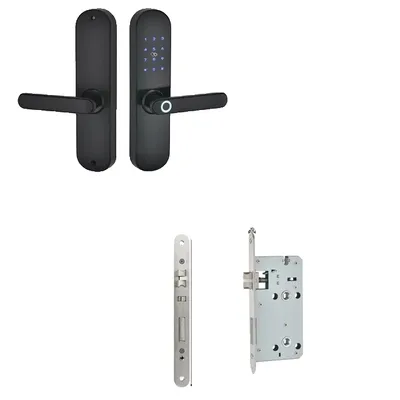 Obrázek produktu pro Inteligentní zámek dveří na otisk prstu, připojení Bluetooth, ovládání pomocí aplikace, černý 5572