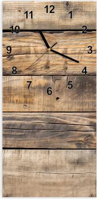 Produktbild von Wanduhr aus Glas mit Motiv Holzmaserung- 30 x 60 cm - inkl. Aufhängesystem