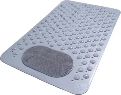 Produktbild von Duschmatte - Grau - 70x36 cm - Rutschfeste Badewannenmatte - Maschinenwaschbar