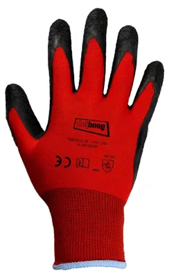 Produktbild von 12 Paar rot/schwarze Latex beschichtete Handschuhe *BLACKGRIP*