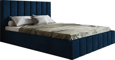 Produktbild von Polsterbett 180x200 Moris - Schlafzimmer, Bettkasten, Lattenrost - Modern Doppelbett, Blau