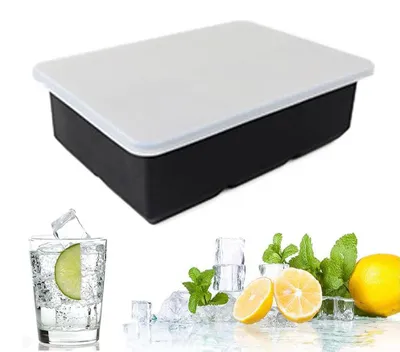 Produktbild von Eiswürfelformen für den Gefrierschrank, Silikon-Eiswürfelformen für Cocktails, quadratische Eiswürfelformen, Whisky-Eiswürfelform, schwarz