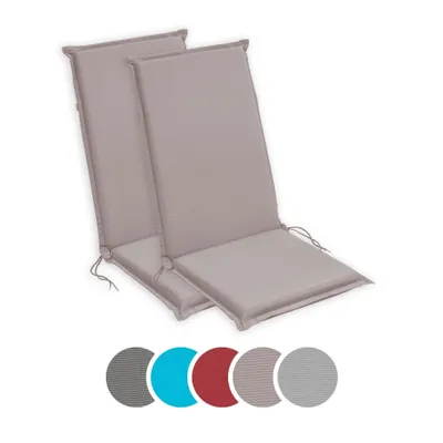 Produktbild von sleepling - 2er Set Hochlehner Auflage, Gartenstuhlauflage, 120 x 50 cm, 6 cm dick, taupe