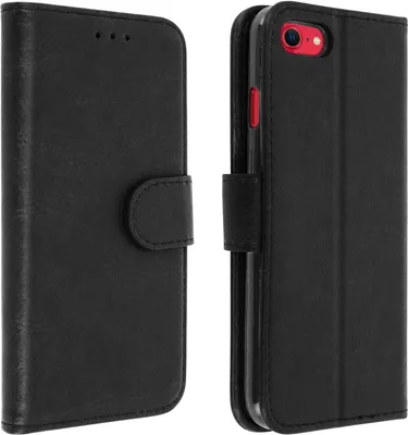Image de Portefeuille Flip Cover,Etui à rabat en similicuir pour iPhone 7 / 8 / SE 2020 - Noir