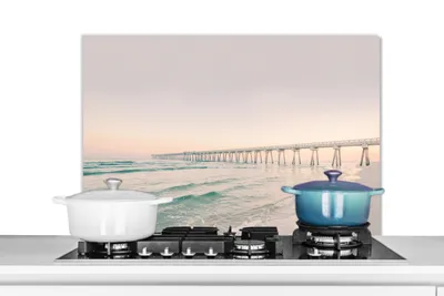 Obrázok produktu pre MuchoWow® Kuchynský splashback - kuchynský backsplash - ochrana steny pre sporák a drez - plážová promenáda 80x55 - alu dibond (alternatíva k sklenenému splashbacku) - tepelne odolný - splashback pre sporák - ochrana dlaždíc - odolný voči teplote - kryt sporáka - ochrana steny pre sporák a drez