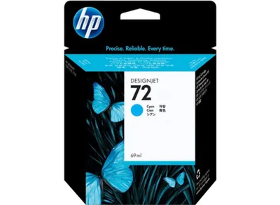 Produktbild von HP Cartouche d'encre cyan clair n°72 69-ml avec encre Vivera, - HP DesignJet T1120 HD - HP DesignJet T1200 HD - HP DesignJet T1300 - HP DesignJet T2300 - HP..., Thermal Inkjet, Cyan, C9398A, Singapur, 140 mm