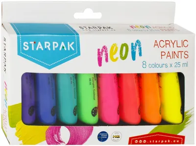 Produktbild von Neon-Acrylfarben für die Schule 8 x 25 ml
