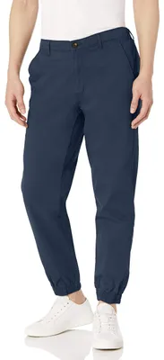 Immagine prodotto di Pantaloni da jogging da uomo modello chino, taglio dritto, blu navy, taglia S