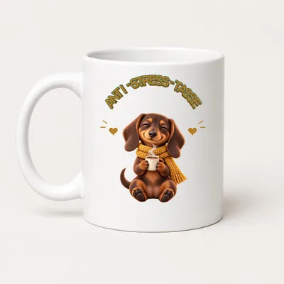 Produktbild von Anti-Stress-Tasse Dackel 325 ml Keramik Kaffeebecher Geschenk
