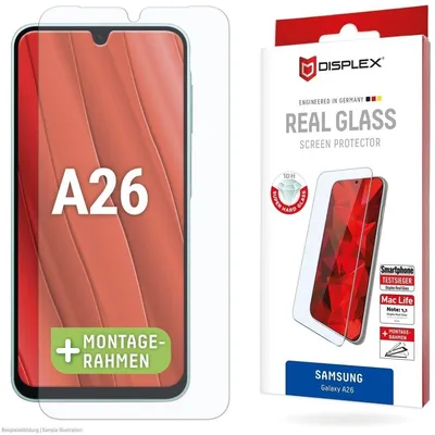 Produktbild von Displex Panzerglas (10H, 2D) für Samsung Galaxy A26, Eco-Montagerahmen, kratzer-resistent, Samsung, Galaxy A26, Trockene Anwendung, Schmutzabweisend, Schlagfest, Kratzresistent, Transparent, 1 Stück(e)