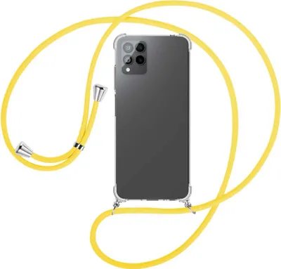 Produktbild von Handykette Backcover-Schutzhülle mit Band (Metall silberfarben) für Telekom T Phone Pro, T-Mobile Revvl 6 PRO 5G - gelb