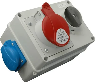 Obrázek produktu pro Zásuvková skříňka s vypínačem 220V+380V16A/5ti