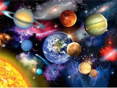 Produktbild von 5D Diamant Full Malerei, Weihnachten Kleines Mädchen Schlitten Geschenk Diamond Painting Zeichnung DIY Stickerei Kreuz Stich Diamond Dekoration Stickerei Gemälde (Universum Planet neu, 30*40cm)