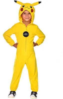 Pokémon Pikachu Kostüm für Kinder, Unisex, 6-8 Jahre