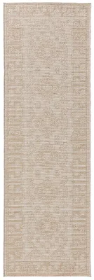 Läufer 80x250 cm, Kunstfaser, für drinnen & draußen, creme