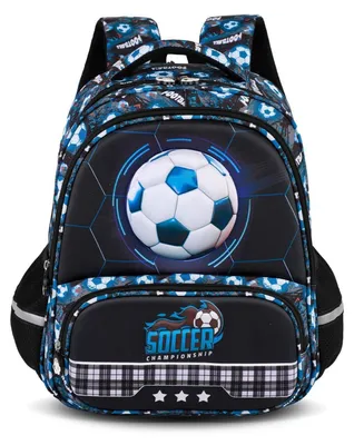 Produktbild von Schulranzen Jungen 1.-5. Klasse Fußball-Design Reflektierend Brustgurt Ultraleicht Wasserfest Ergonomisch