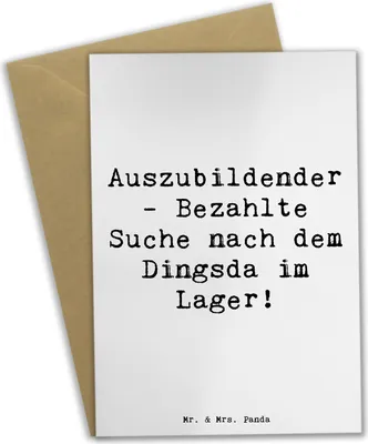 Produktbild von Mr. & Mrs. Panda Glückwunschkarte Spruch Auszubildender Abenteuer - Weiß - Geschenk, Unterstützung, osterkarten, Beruf, Anerkennung, Berufe, Dingsda, hochzeitskarten