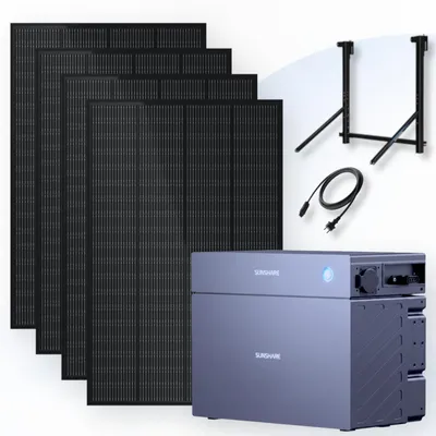Produktbild von Sunshare RAY Balkonkraftwerk 800 Wp mit GLORY Speicher 4,0 kWh und Geländerhalterung