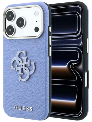 Obrázek produktu pro Pouzdro Guess Grained & Big Resin pro iPhone 18 Pro / 17 Pro, modrá barva