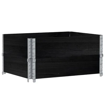 Produktbild von Pflanzkasten Schwarz 80x60 cm Massivholz Kiefer