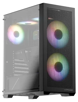 Produktbild von LC-Power LC-717B-ON, Midi Tower, PC, Weiß, ATX, micro ATX, Mini-ITX, Metall, Kunststoff, Gehärtetes Glas, Gaming