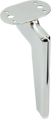 Image de Pied de meuble Loft en métal argenté-chromé, hauteur 15 cm, avec base en plastique antidérapante - Une touche de design stylée et minimaliste pour votre intérieur.