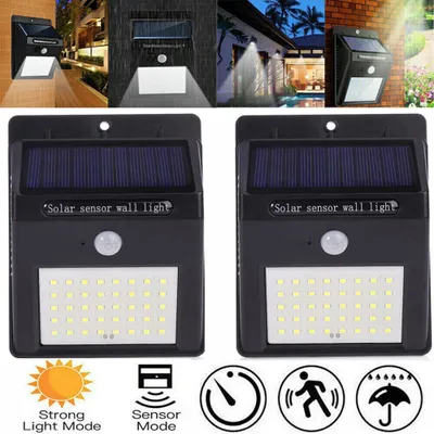 Image de Lampe solaire extérieure 1500mAh solaire étanche Lampe murale Led solaire détecteur de mouvement extérieur Lumière solaire pour jardin-2 pièces