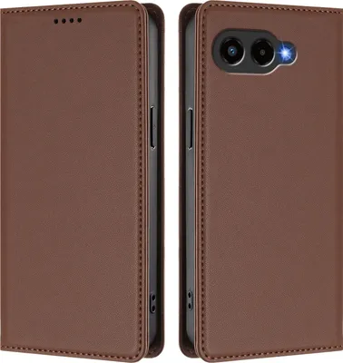Produktbild von Handyhülle für T-Mobile Revvl 8/T Phone 3 5G, Kunstleder Klapphülle Stoßfeste Magnetische Hülle mit Ständer Braun