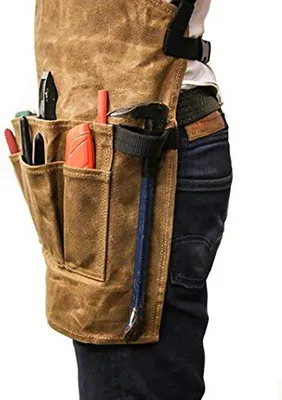 Produktbild von Famanu Baumwoll-Canvas-Schürze mit Taschen - verstellbarer Riemen für Männer und Frauen