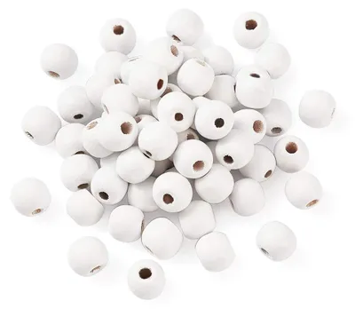 Productafbeelding van 200 stuks natuurlijke witte houten kralen voor handwerk en sieraden maken