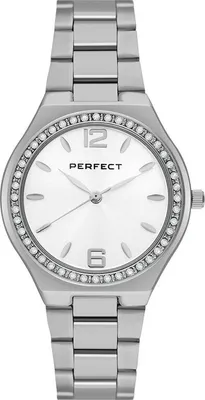 Produktbild von PERFECT S390-01 Damenuhr Silber Quarzuhr Miyota Elegant Armbanduhr mit Kristallen 3ATM Wasserdicht Edelstahl Box Geschenk für Frauen