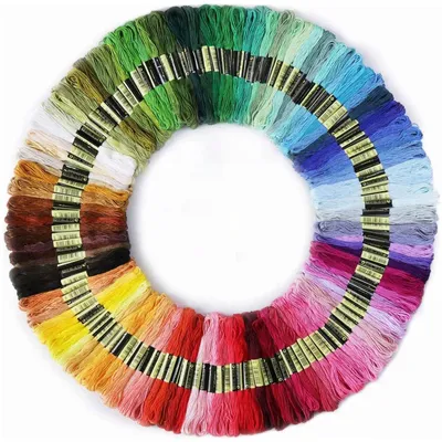 Kreuzstichgarn-Set, 100 Farben, weiches Stickgarn, Polyester, Baumwolle