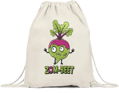 Produktbild von Zom-Beet Rübenmotiv Turnbeutel Geschenkidee Gemüse Halloween Zombie
