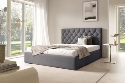 Obrázek produktu pro Manželská postel s roštem 160x200 TAISA 4 - šedá