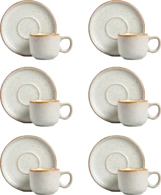 Produktbild von HOMLA Tasse mit Untertasse MORITA Creme 100 ml 6er-Set