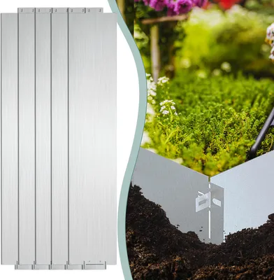 Produktbild von Rasenkante Einfache Montage Profilkante Rasenborde Gartenpalisade Beetrand 100x15cm 5m