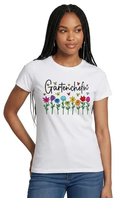 Produktbild von Spreadshirt Gartenchefin Garten Gartenarbeit Blumen Frauen T-Shirt, M, Weiß