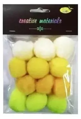Produktbild von Gelbe Acrylpompons, 40 mm, 12 Stück – Galeria Hobby