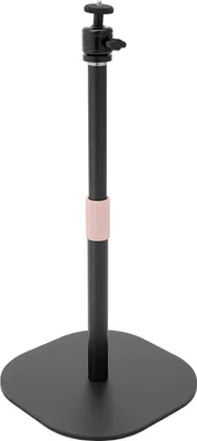 Obrázok produktu pre Stojan na projektor – podlahový stojan – výška 65–120 cm – otočný o 360° – závit 6,35 mm – nosnosť 3 kg – podstavec 27×27 cm – čierny