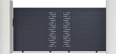Produktbild von Schiebetor aus aluminium 3,5m ARLBERG H.140cm grau