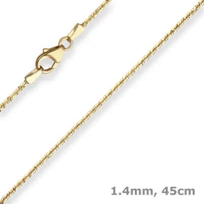 1-4mm-Criss-cross-Kette-aus-333-Gelbgold-45cm